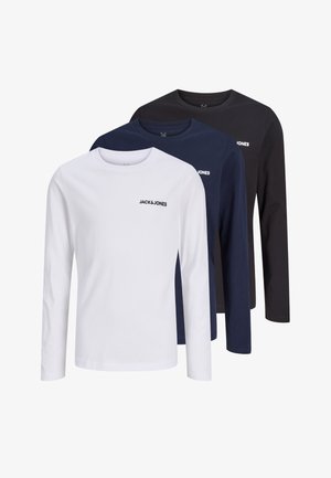 Jack & Jones Junior, JJKAI TEE CREW NECK 3 PACK - Longsleeve - black/white/navy