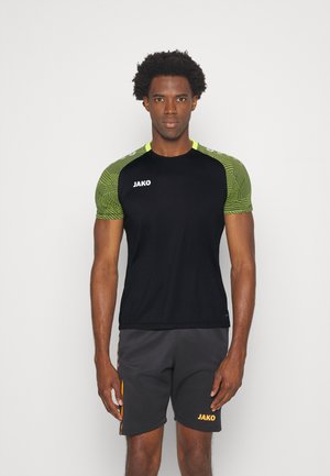 PERFORMANCE - Camiseta deportiva - shwarz/soft yellow