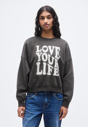 ONLLINDA O NECK PRINT - Sweatshirt - black