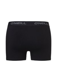 Zwarte boxershorts van zachte stof. Voorzien van een brede elastische tailleband met het "O'NEILL"-logo in grijs. Eenvoudig, gestroomlijnd ontwerp.