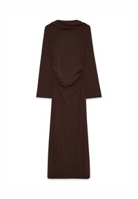 WIDE SLEEVE OPEN BACK - Obleka iz džersija - brown