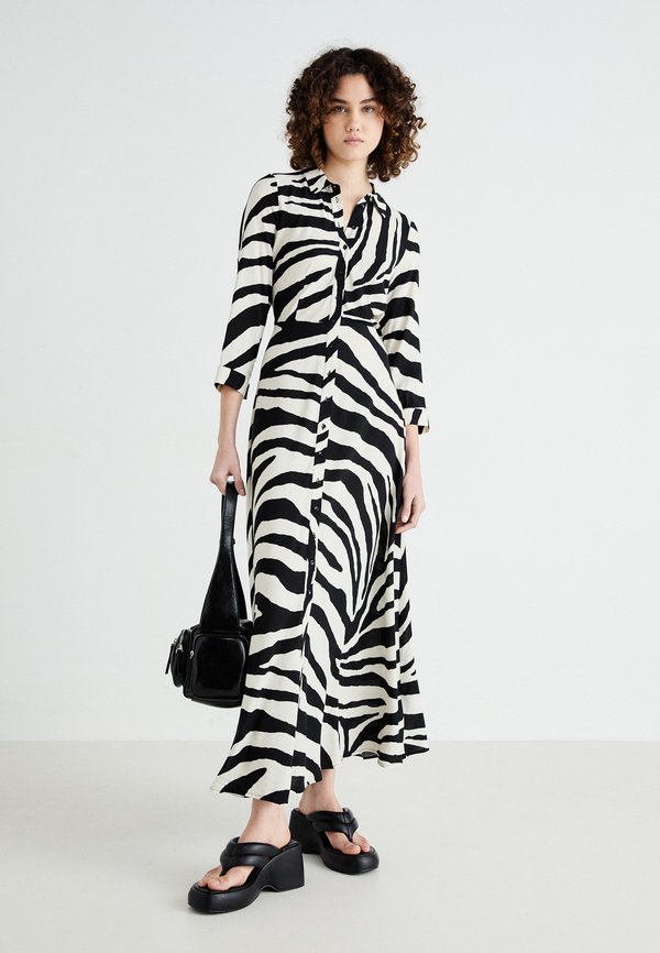 YASSAVANNA LONG DRESS - Shirt dress - birch aop:zebra print3