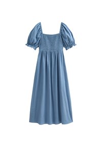 New Look PUFF SLEEVE MIDI - Jeansklänning - blue