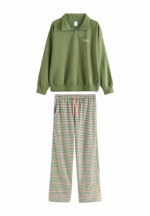 SET - Nachtwäsche Set - green gingham
