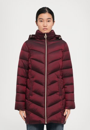 HOODED LONGLINE CHEVRON - Winter coat - oxblood
