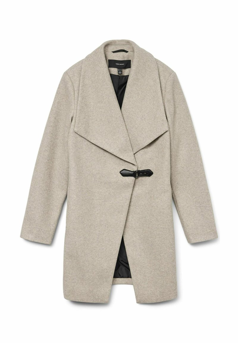 VERO MODA Vmtwodope Vera Long Wool Coat Ga Noos damesmantel, Silver Mink/Detail: Melange, L