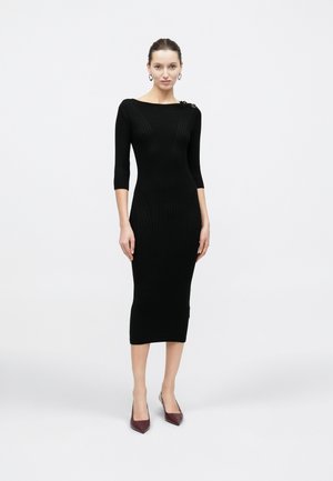 BICE BOAT NECK DRESS - Pulóverruha - jet black