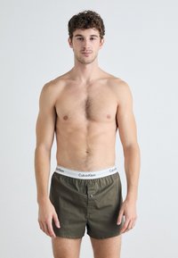 Calvin Klein Underwear BOXER SLIM 2 PACK MODERN COTTON STRETCH - Bokseršorti - tarmac/black