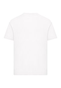 Short-sleeve white t-shirt made of cotton. Straight cut with a crew neck. Smooth texture, no patterns or accents. Back view displayed.