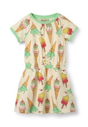 Småfolk SHORT-SLEEVED WITH ICE CREAM - Jerseykjole - marsmallow