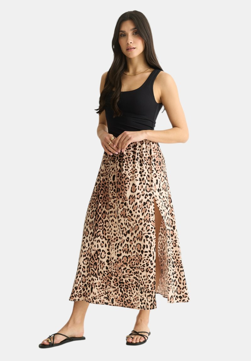 GINI LONDON - ANIMAL PRINT - A-line skirt - schwarz, Enlarge