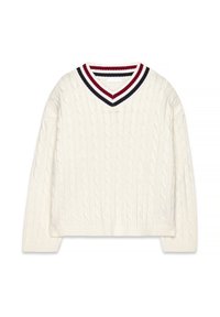 CABLE V-NECK - Svetrík - white