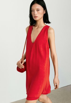 Massimo Dutti, DOUBLE-FABRIC MINI DRESS - Day dress - red