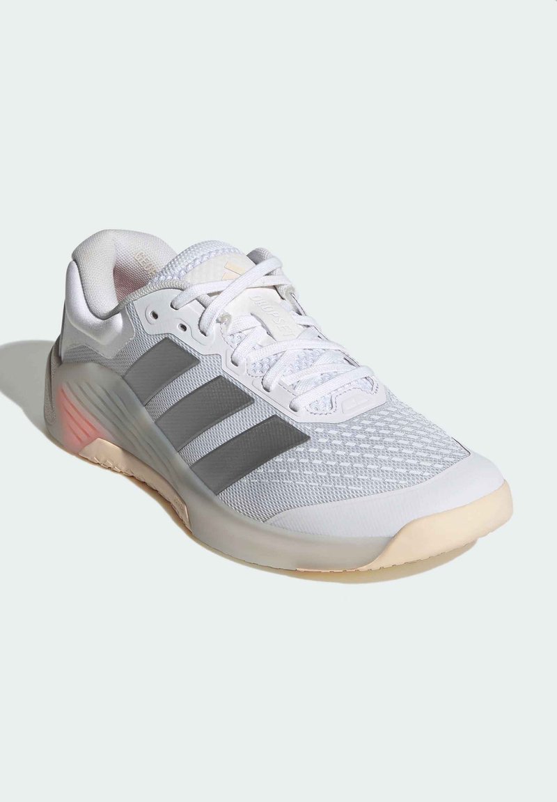adidas Performance DROPSET 4 POWER - Training shoe - cloud white/silver  metallic/lucid orange/off-white - Zalando.ie
