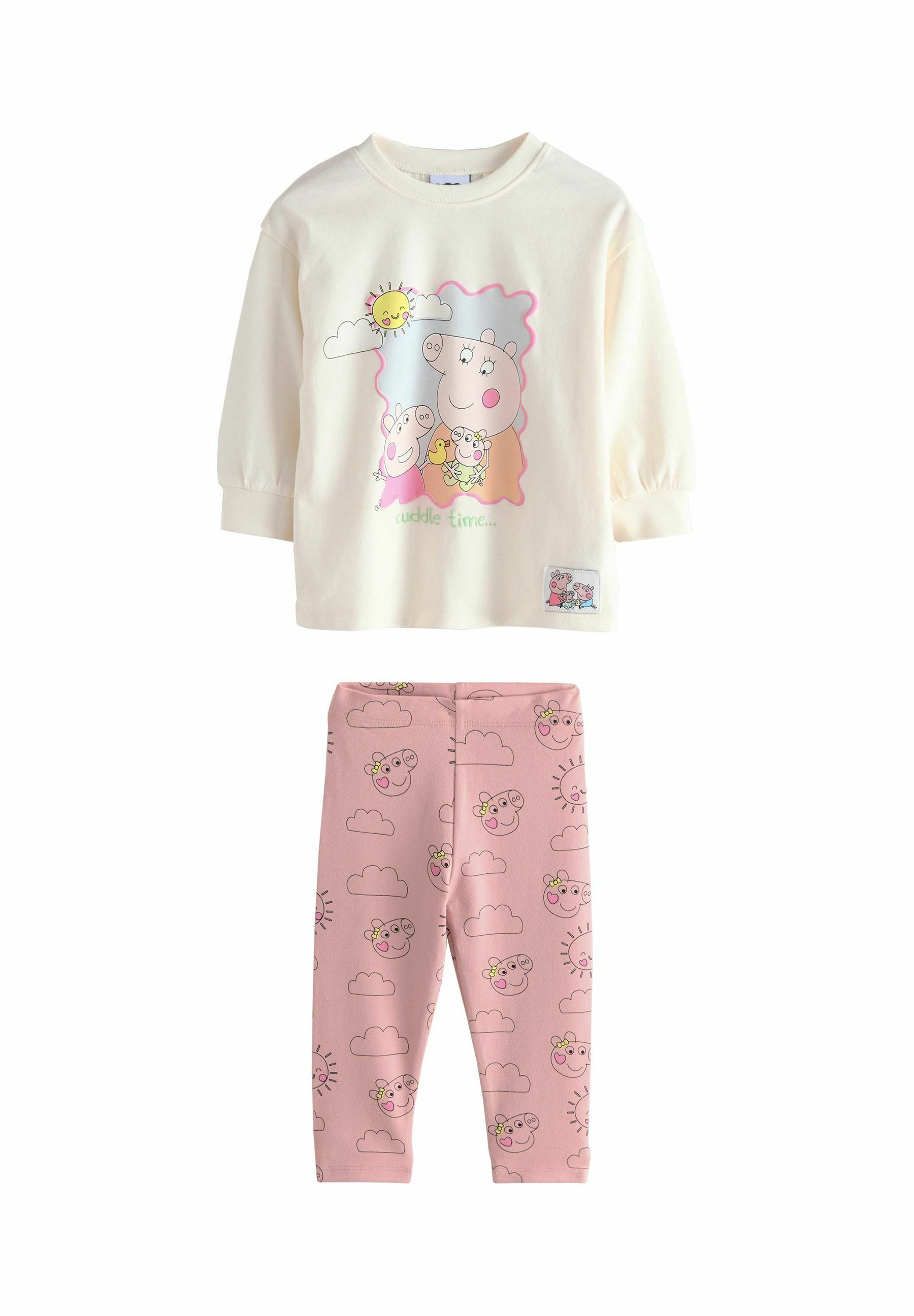 Next PEPPA PIG AND EVIE SET Leggings ecru/pink/avorio