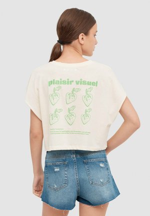 INSIDE SIN MANGAS JARDIN BOTANIQUE - Camiseta estampada - blanco roto