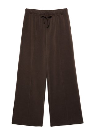 Stradivarius, SOFT-TOUCH WIDE-LEG TROUSERS WITH SEAM DETAIL - Pantalon de survêtement - dark brown