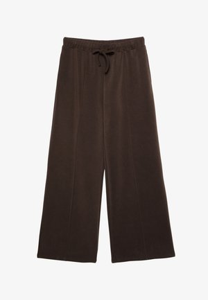 Stradivarius, SOFT-TOUCH WIDE-LEG TROUSERS WITH SEAM DETAIL - Pantalon de survêtement - dark brown