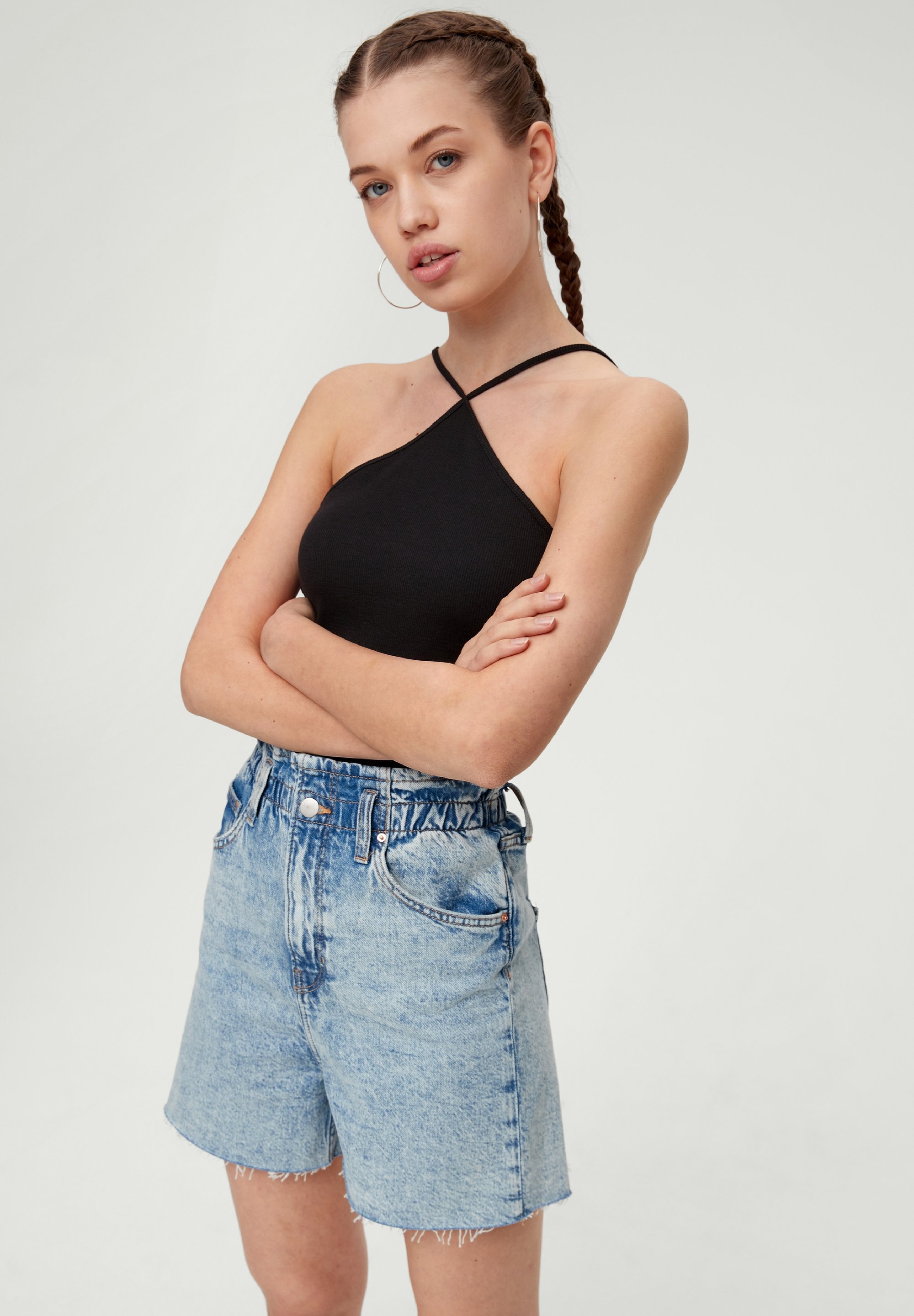 Jean large taille élastique - Bleu - Fille - 4.50€ - Kiabi