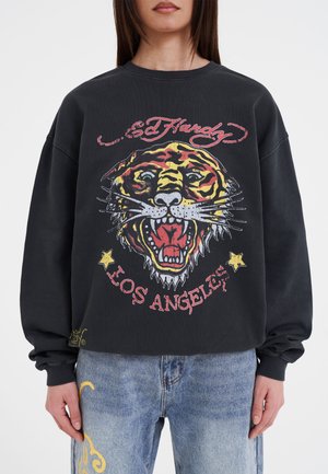 TIGER VINTAGE ROAR CREW NECK - Collegepaita - black