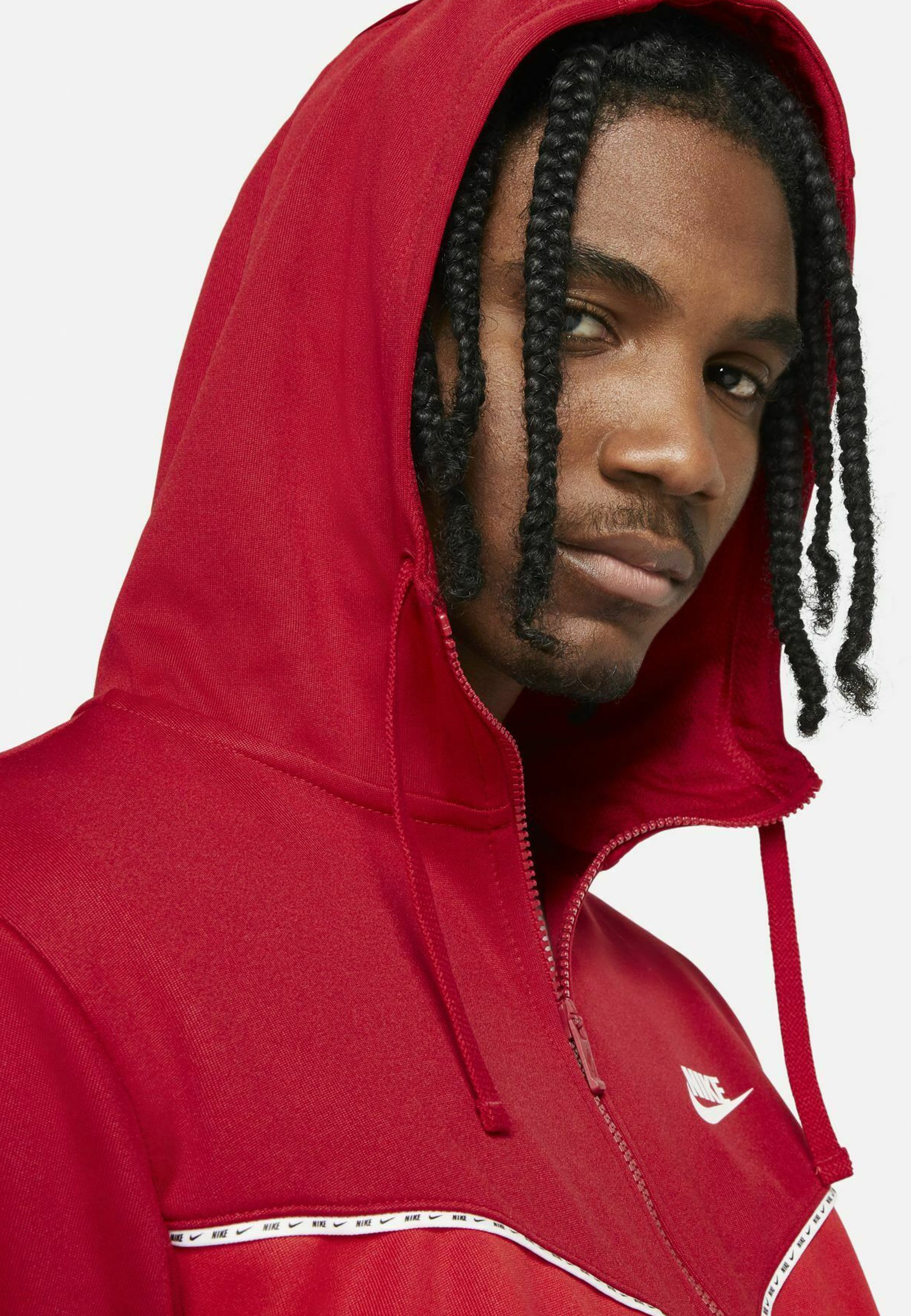 nike zip up hoodie mens red