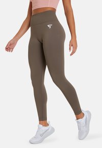 SQUATPROOF SHARP HIGH WAISTED SEAMLESS SCRUNCH - Leggingsit - ash brown