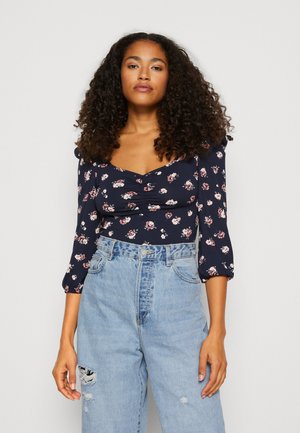 ONLY ONLMEYA - Μπλούζα με μακριά μανίκια - night sky/pink flower