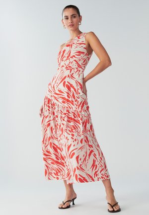 Maxi šaty - coral abstract