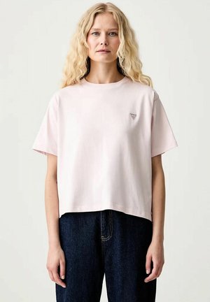 Guess, T-SHIRT DONNA GUESS JEANS W4YI05 K8HM0 BOXY MINI TRIANG TEE A62H - T-shirt basic - viola