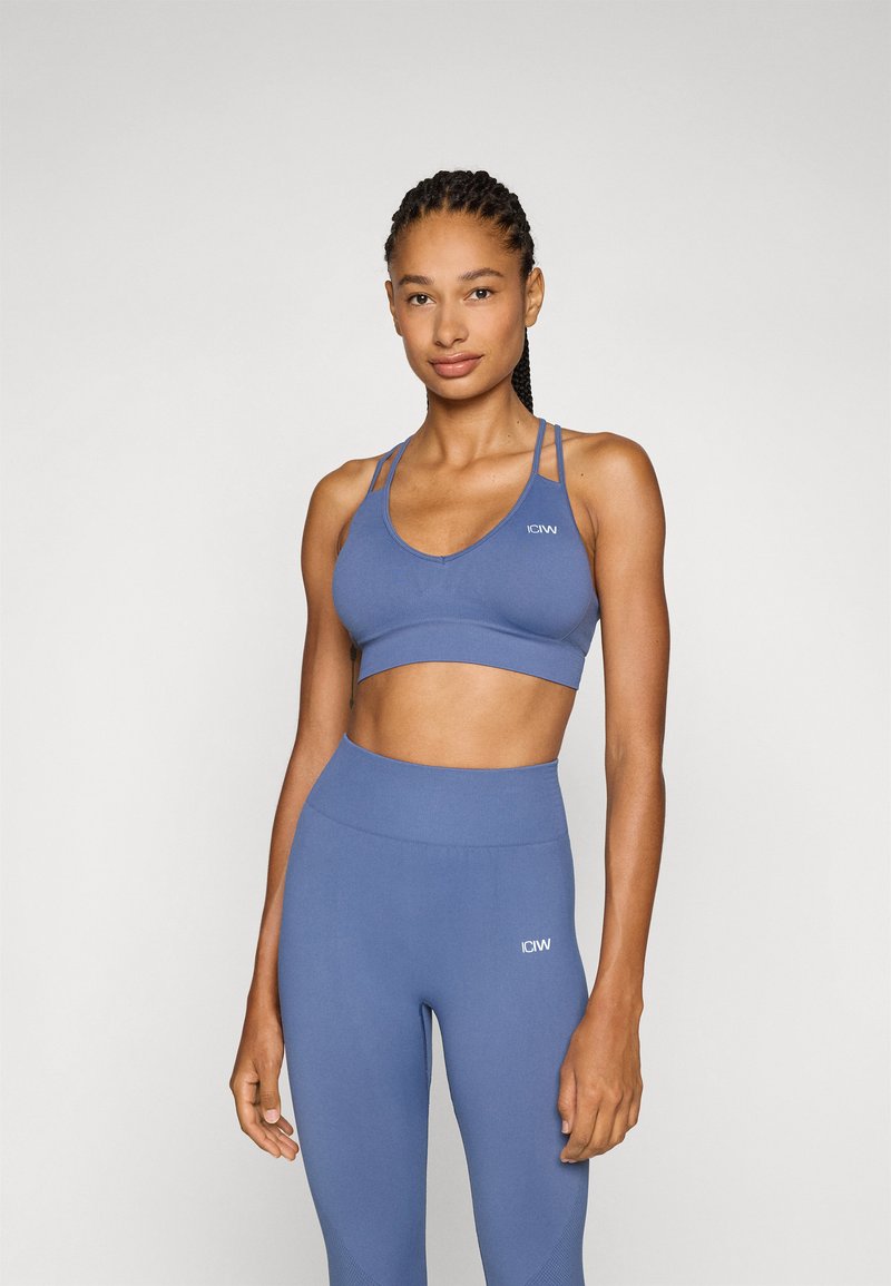 ICANIWILL DEFINE SEAMLESS V SHAPE BRA - Sportski grudnjak sa srednje jakom potporom - dusty twilight blue
