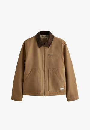 Next, REGULAR FIT - SHOWER RESISTANT CANVAS BORG LINED WORKER JACKET - Übergangsjacke - tan brown