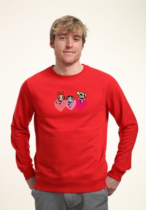 THE POWERPUFF GIRLS TRIPLE HEART GRAPHIC - Sweatshirt - red