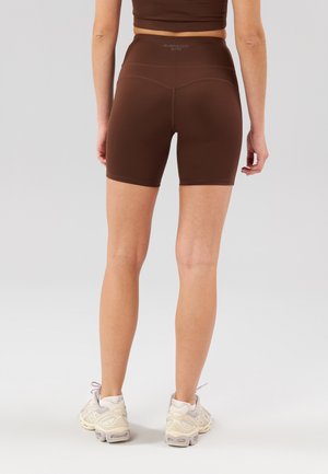 ESSENTIAL MID LENGTH HIGH RISE CYCLING SHORTS - Leggings - dark brown