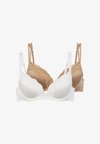 ORIGINS SHINY MICRO 2PP PUSH UP PLUNGE 2-PACK - Σουτιέν με ενίσχυση - ivory/beige