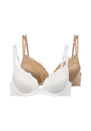 ORIGINS SHINY MICRO 2PP PUSH UP PLUNGE 2-PACK - Sutien push-up - ivory/beige