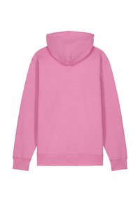 Roze hoodie met een centrale naad, verstelbare trekkoordcapuchon en ribgebreide manchetten en zoom. Gemaakt van zachte, gestructureerde stof.