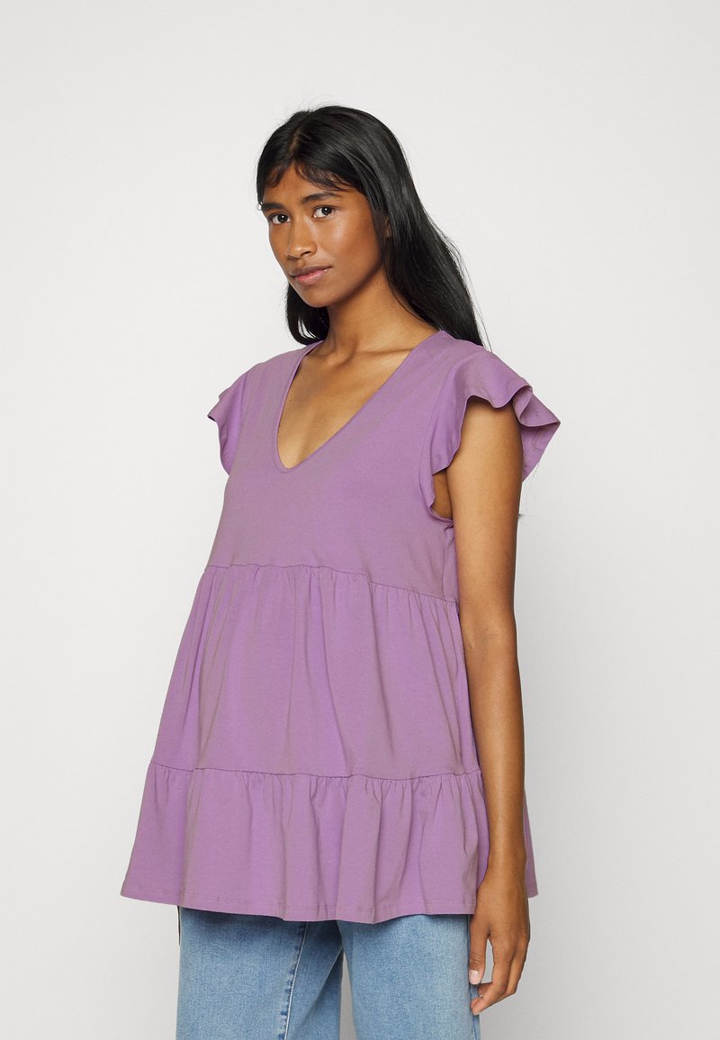 GAP Maternity VINTAGE RUFFLE TEE TShirt print pale orchid/lila