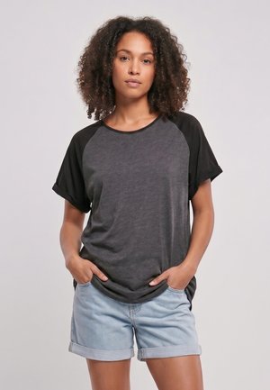 Urban Classics, DAMEN LADIES CONTRAST RAGLAN TEE 2-PACK - T-shirt imprimé - charcoal black charcoal black