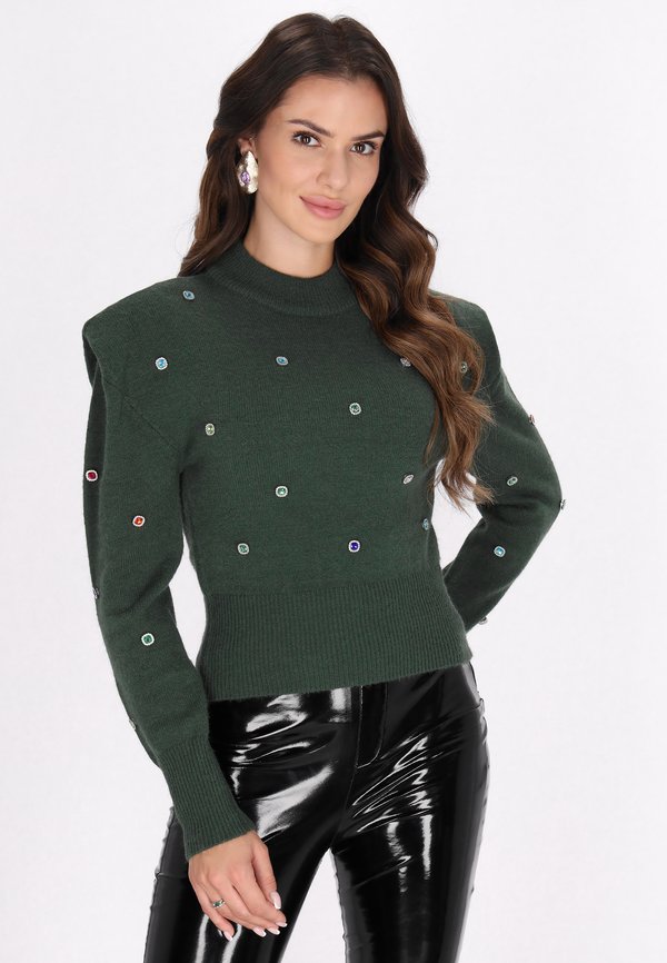 Strickpullover - dunkelgrün