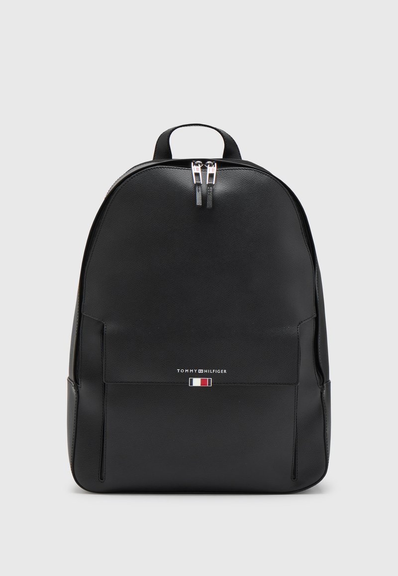 Tommy Hilfiger BUSINESS LEATHER BACKPACK Tagesrucksack black
