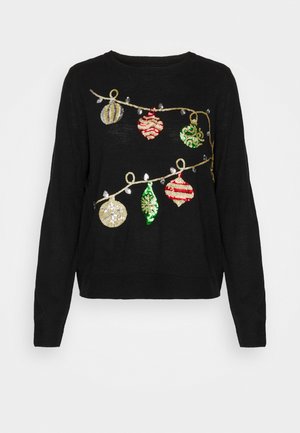 ONLY, XMAS GLITTER LS ONECK EX  - Strickpullover - black