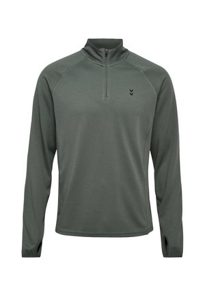 Hummel, HUMMEL HMLPULSE HALF ZIP MIDLAYER - Långärmad topp - castor gray