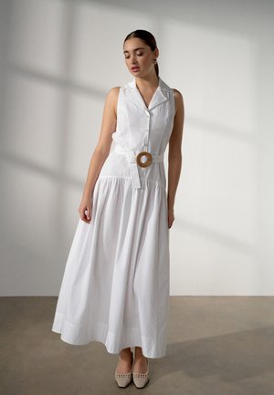 Next, REGULAR FIT - HALTER SHIRT MIDI BELTED DRESS  . - Paitamekko - white