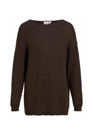 VILA, KNITTED PULLOVER VIADDIE ROUND NECK - Jersey de punto - coffee bean
