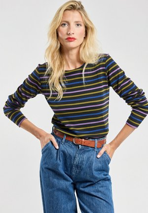 Armor lux MARINIERE - T-shirt à manches longues - noir fir green morado soda