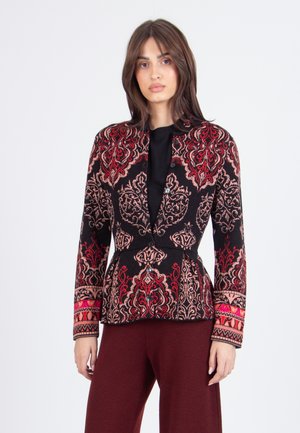 JACQUARD - Neuletakki - chocolate black