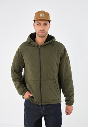 ADAPTIVE QUILTED HOODIE - Felpa con zip - khaki