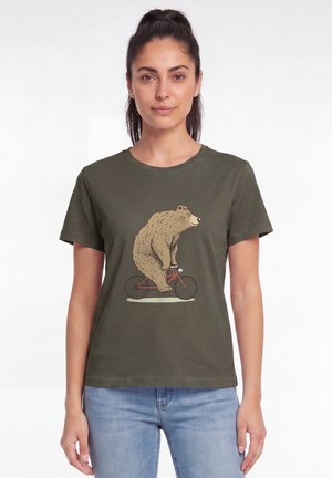 watapparel, FAHRRADBÄR - T-shirt imprimé - khaki