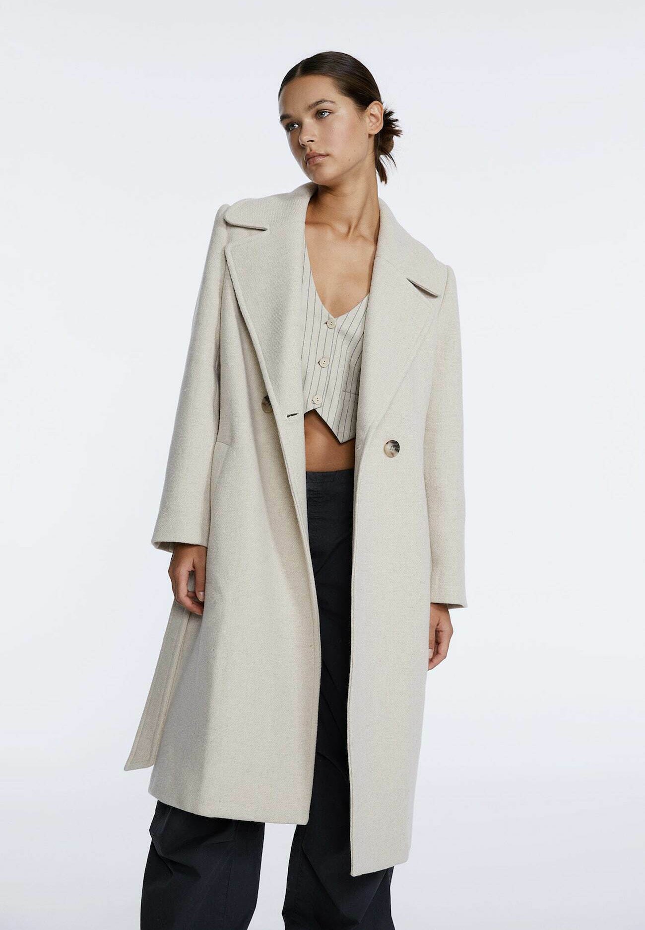 Trench Coat Femme - Taille 38/40 - Couleur écru (beige Clair) - Très Bon état (sans Ceinture)