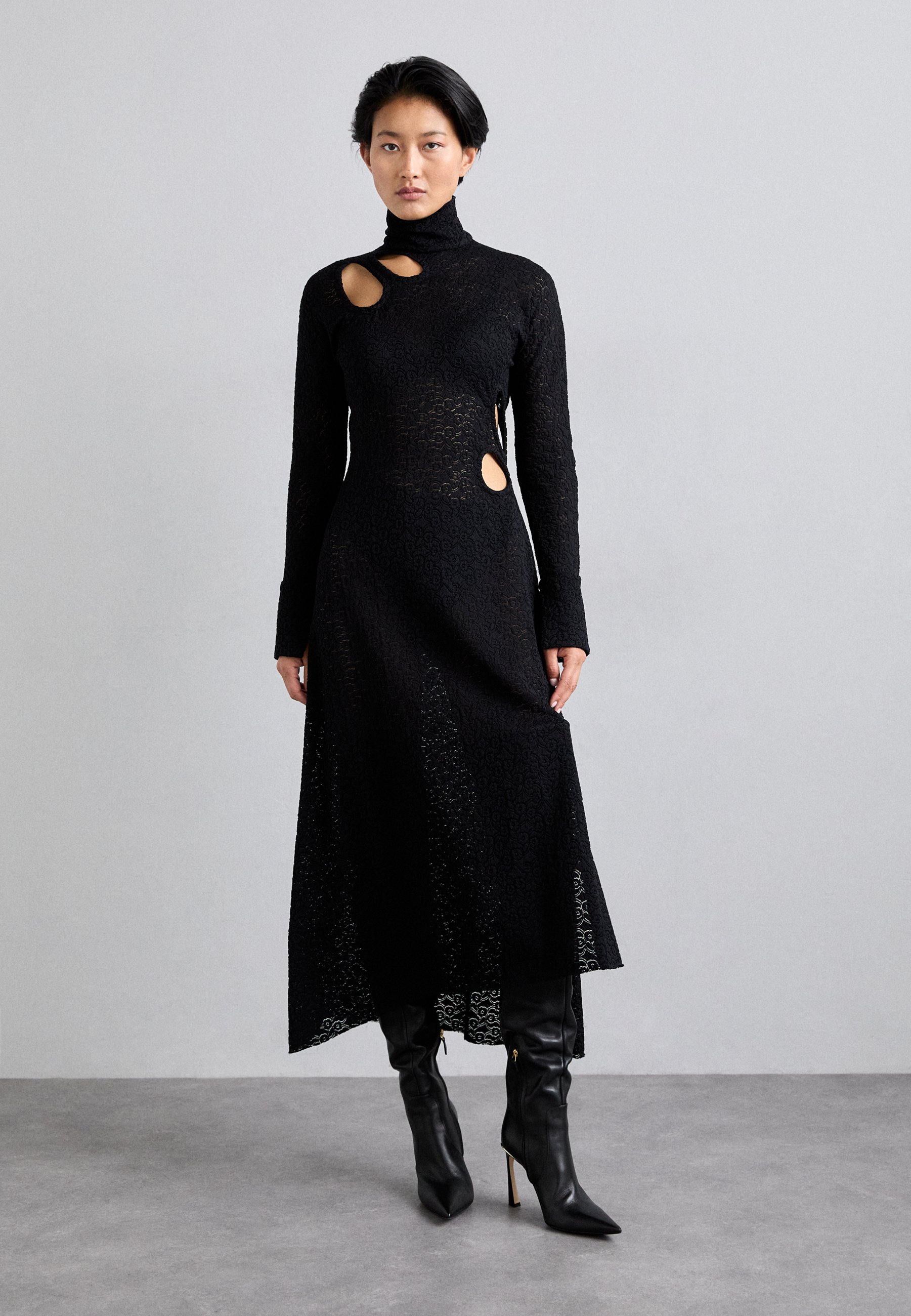ワンピース VICTORIA BECKHAM BLACK VISCOSE DRESS WITH CUT-OUT Victoria Beckham Black viscose dress with cut-out | TheDoubleF